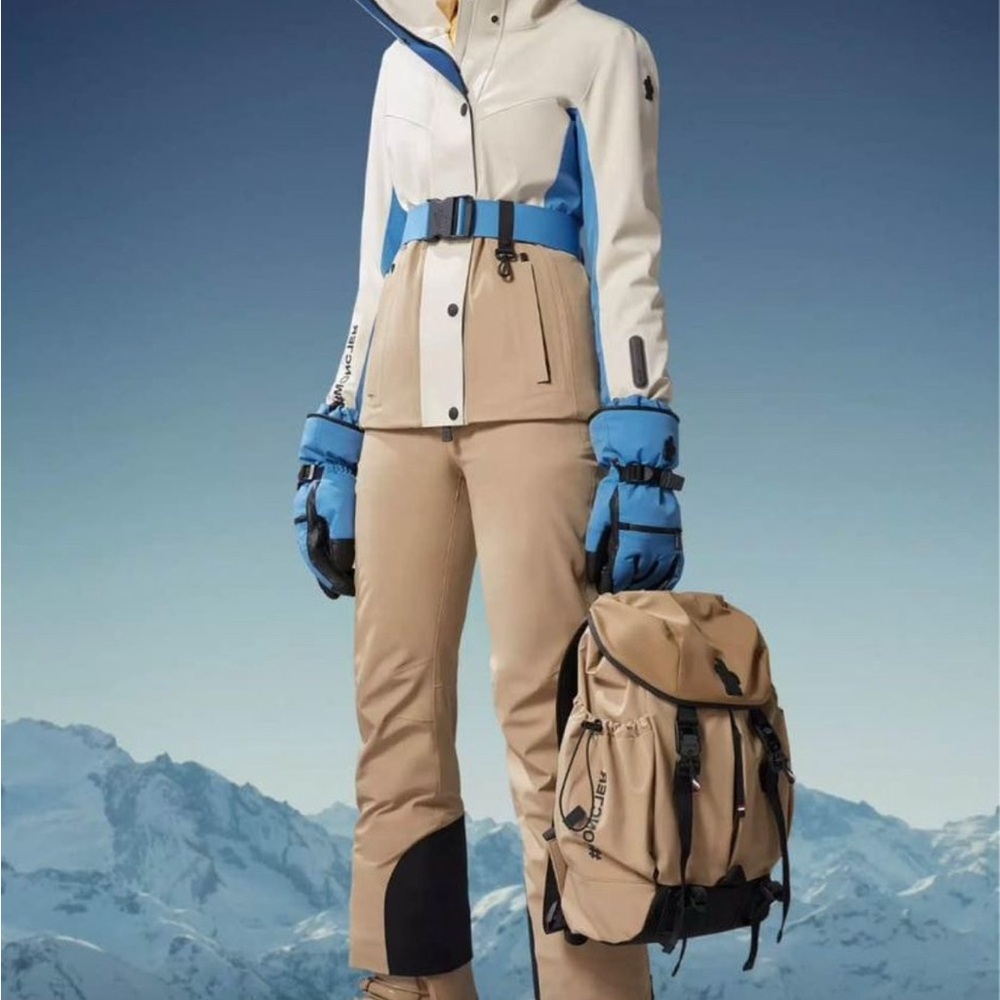 Women's Beige and Blue Outdoor Jacket